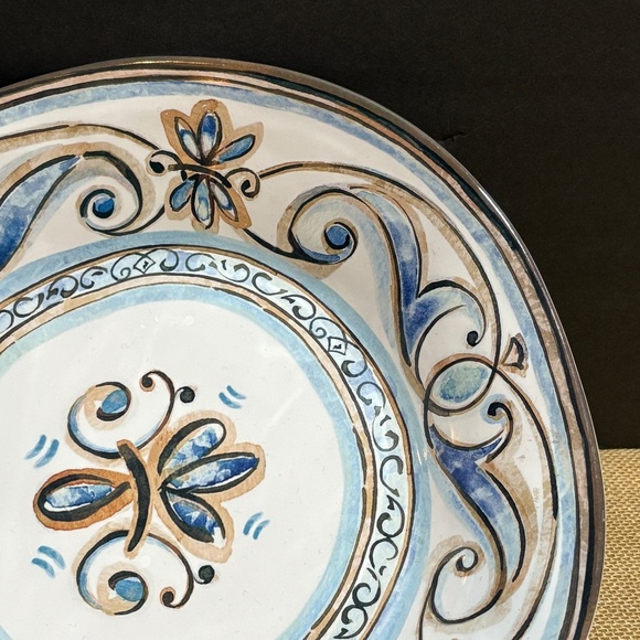 Le Cadeaux Melamine Fleur De Lis Large Serving Salad Pasta Bowl 12.5" X 8" X 3" - Picture 8 of 12